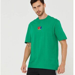 Adidas 3D Trefoil Graphic Tee-Green Size M